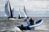 Quantum's new Director of Western US Sales, Jeff Thorpe, provides coaching for J_105 sailors at a recent North American Championship