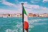 Italian flag on boat