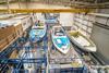 Boats in build at the Fairline Yachts factory in Oundle HI
