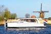 Dutch-motorboat-on-lake-in-South-Holland-Netherlands