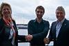 Sandman director Jamie Millar (centre) with Saltwater directors Georgina and Clive Bartlett
