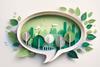 Firefly communication, speech bubble sustainability, no people, abstract, white background, isolated (2)