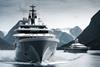 Oceanco-built superyachts Leviathan, left, and Draak