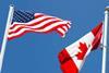 US-Canadian flags
