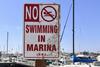 A proposed regulation in the US would require marinas to identify the threat of electric shock hazard on no swimming signs posted around marinas