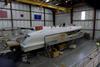 Workers assemble one of three sold LY models, the new luxury yacht partnership from Lexus and Marquis Yachts
