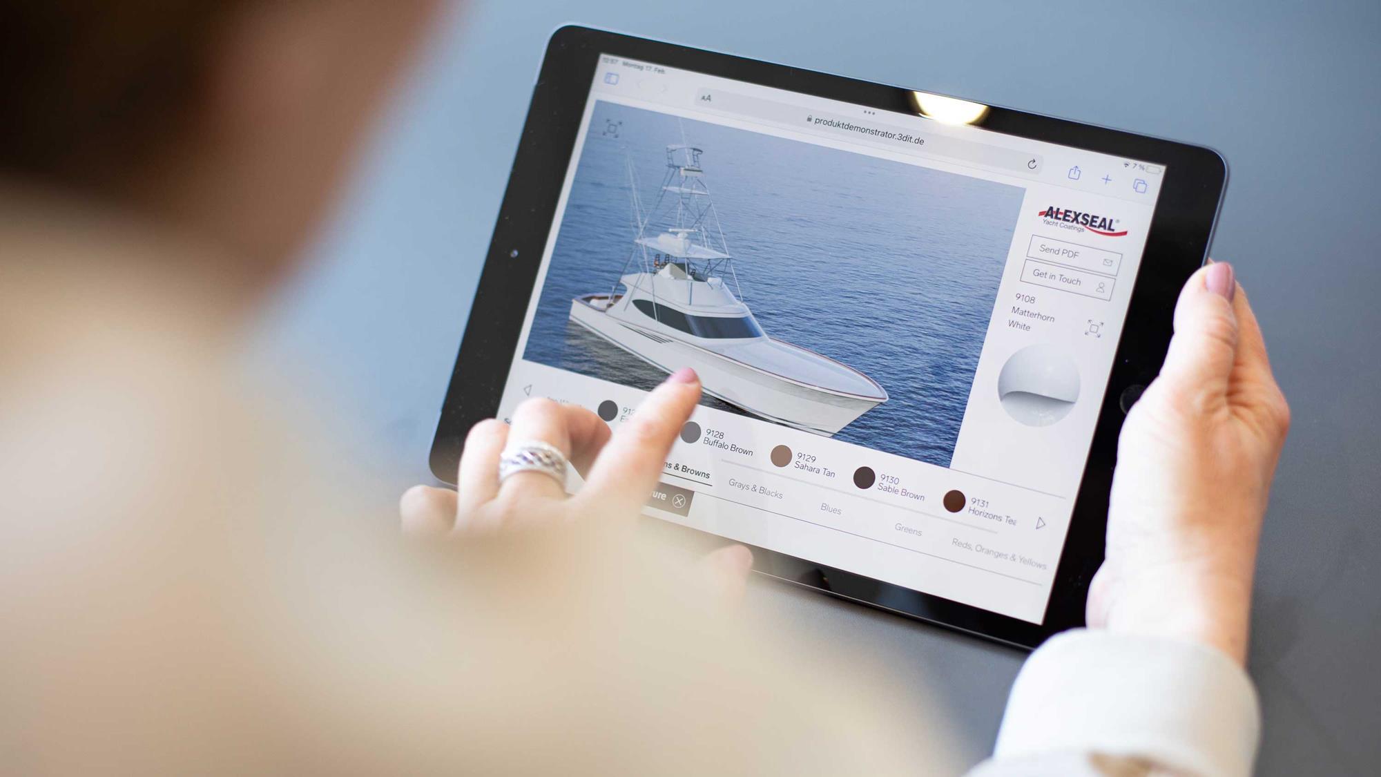 ALEXSEAL launches visualiser for its metallic and solid yacht paint