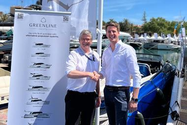 L-R Roger Lipman, group sales director Argo Yachting, and Greenline CSO Luca Raumland