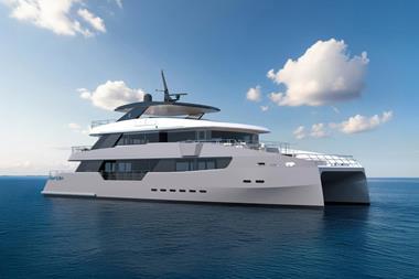 The CLC115 35m catamaran render