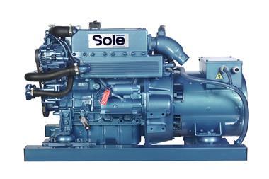 Solé EPA-certified marine generator set for the U.S. market, without canopy.