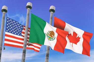 Canada US Mexico flags