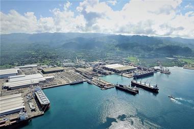 Balamban, Cebu with the CMII located close to smaller sshipyard of the right of the picture