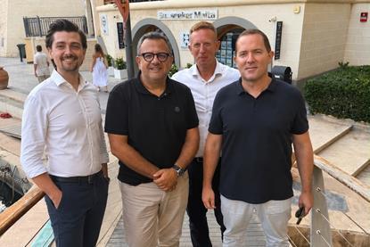 From Left to Right. Fairline CEO, Oliver Southwell, Charlo Briffa, CEO Yachthub, Dean Ling, Fairline Head of Technical and Mark Bianchi, Yachthub Partner (1)