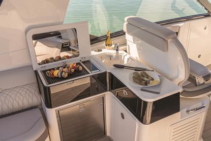 2023-Sundancer-370-Outboard-DAO370-cockpit-wet-bar-grill-refrigerator-05342