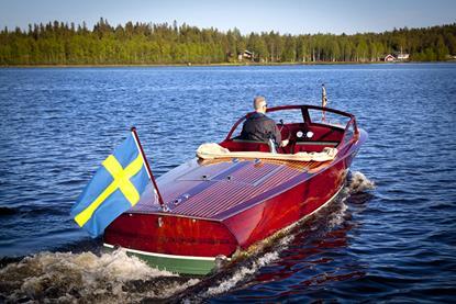 Swedish boat & flag