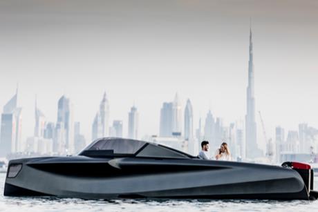 Foiler with Dubai background