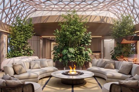 Benetti's Clear Waves concept with a Wellness focus including a special glass roof and plants