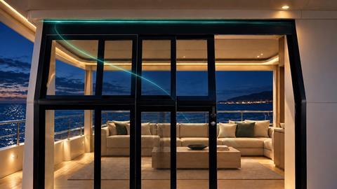 The telescopic sliding doors can be fully customised.2