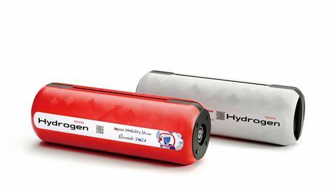 Toyota unveils portable hydrogen cartridges at Japan Mobility Show