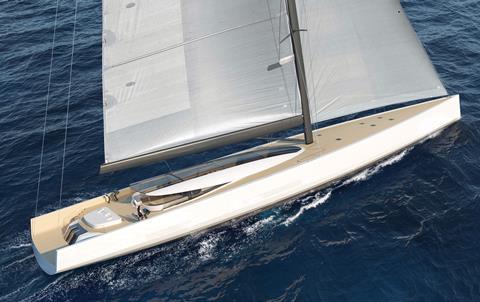 SY200 under sail aft