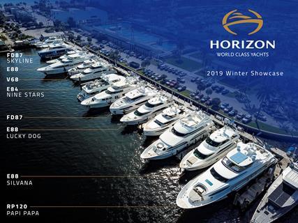 Nine Horizon yachts were on display at the Hall of Fame Marina