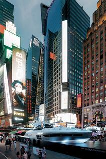The Azimut S6 in New York's Times Square