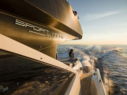 The Sunseeker Sport Yacht 74, shot by Waterline Media’s Mike Jones in Portofino, Italy