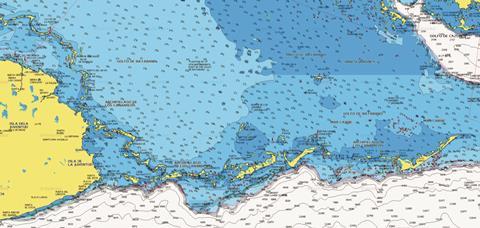 Electronic charts, such as this example from Navionics, are arguably far superior to paper versions due to automatic updates and the layers of additional information they provide. However, non-ECDIS versions are still not allowed to be used as a primary source for navigation. Instead, they remain ‘advisory’