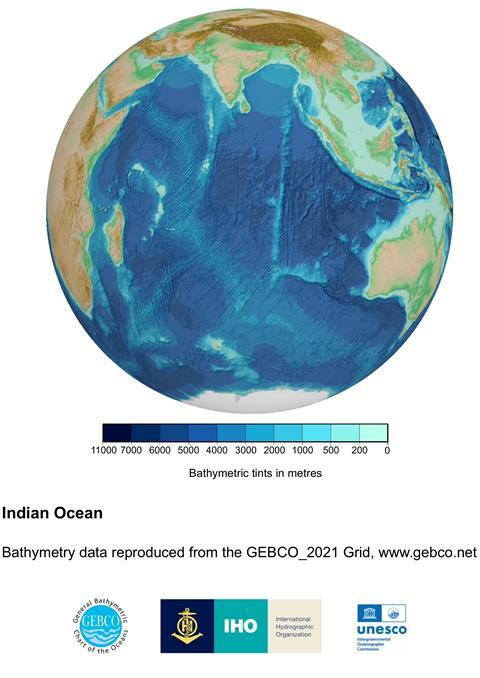 data sets from GEBCO (General Bathymetric Chart of the Oceans)
