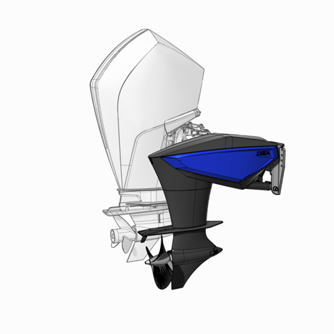 The Esea PD100 has been designed to be far more compact than an equivalent ICE outboard, as this graphic illustrates