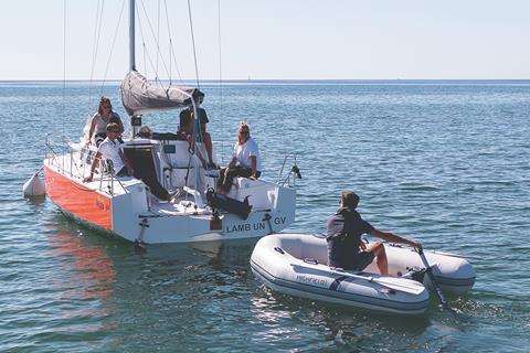 Temo has received €6m in additional investment to help develop new motors. Shown here is the original Temo 500 on the tender and the latest model, a rudder-styled Temo 1000, on the yacht