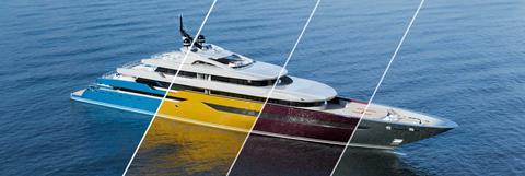 ALEXSEAL Color Configurator Example SuperYacht in four colour variations