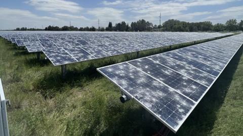 Mounted vertically on a roof, as seen here on a factory in Madrid, the new design of solar panel mounting makes it less prone to overheating and degradation. A 48% revenue increase was reported from this 4kW array