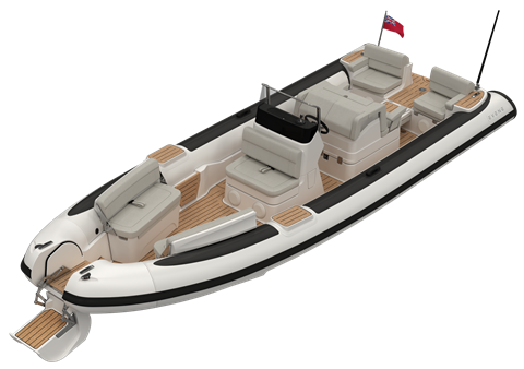 The drop-down bow door makes disembarking onto a shallow beach very easy, with enough room to carry through various types of leisure equipment. The low maintenance cork decking gives a cool, solid grip underfoot.